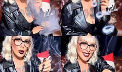 Mature doll with black lungs, all in smoky leather