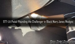 977-Lili Pedal-Pounding the Challenger in Black Mary Janes Wedges