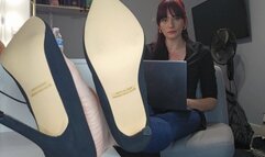 It's a busy work day & I am way behind on work I call you into my office and tell you to lock the door I need this more than ever I take my heels off and tell you to go crazy, but not to crazy because there are people around You start tickling my feet as