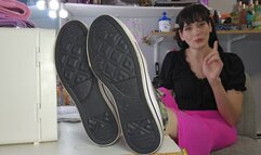 High school bully has a stinky feet foot fetish, I make sniff my smelly feet before I stomp on his balls & face for all of the trouble be put me through in high school