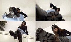 Cleaning my boots on your face and your tongue