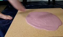 New Model: Lovie Lupine Stuck Barefoot in Purple Glue