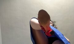 red sandals stomping on you