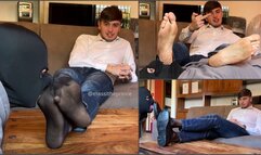 Lick my dress shoes, smell my sheer socks and worship my feet