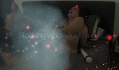 Nylon Slut Evangeline fucks a giant Dildo 1