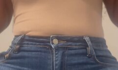 Quick Ebony virgin belly button navel play in Jeans