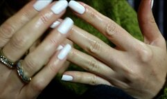 Handjobs in sweater , sexy white nails