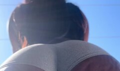 Giving my neighbors a nice view of my Ebony ass