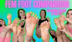4K Ziva Fey - Fem Foot Comparison With Katherine Greene