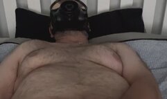 RUBBER TRUCKER NAKED WITH S10 GAS MASK PLAYING WITH COCK WAITING TO CUM