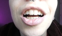 Naked Lips in Bright Light Give Tour of Teeth and Mouth