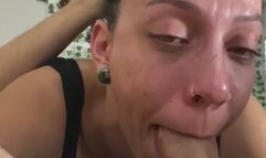 FACE FUCKING A SLUT WITH GLASSES AND CUMMING ON HER FACE