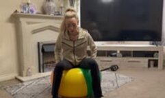 Imported beach ball sit pop