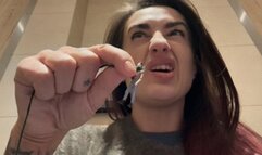 Slave inside the toilet bowl HD