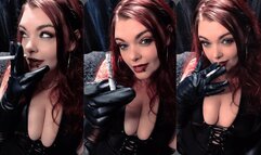 Smoking an all white in black leather - Encouragement