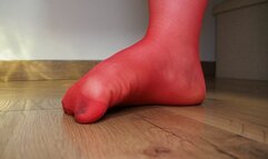 #5 Your Mistress's Feet in Red Nylon Stockings Are Your Object of Worship