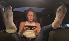 Foot fetish in car - Princess Leya has the best soles