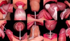 CLOSE UP: BEST MOUTH For Your CUMSHOTS! HOTTEST CUM MOUTH COMPILATION! MILKING - FORESKIN - CONDOM!