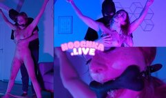 BONDAGE BDSM - Petite Alt française gicle attachée par son Dom