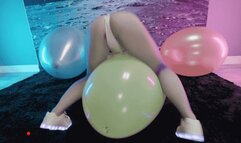 Red Head Harlow Bounces Out of This World on Big Balloons 4K