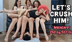 #90 Anya, Beatriz, Madu and Red-C – Let's Crush Him! – Smashed Under Couch by Four Mistresses