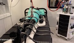 "Bondage, E-Stim, Fuck Machine + Cock Milking"