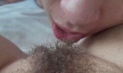 POV Sucking Hairy Pussy Clit