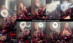 Smoke rings in the morning sunlight