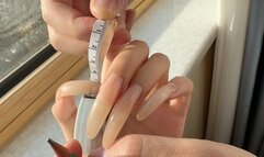 #264 - Close up measuring my natural long claws