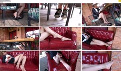 Young woman Chen Chen asked me to take photos of her beautiful feet outside the bar without telling her husband