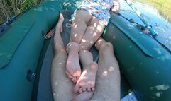 Summer FootJob in boat with Hot Girl