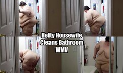 Hefty Housewife Cleans Bathroom (WMV)