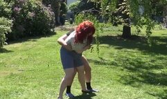 Wrestling training session with Carmen la Dean