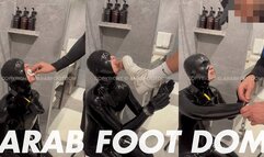 Rubber Slave Intense Throat Training by Arab Master