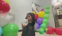 Akina blows balloons in the dark part 3