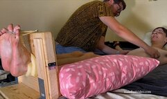 18-Year-Old Cutie Gets Tickled Out Of His Mind (Upper Body Tickling & Foot Tickling With Hairbrush, Toothbrush & Pet Gloves)