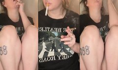 Smoking a Cigarette Wearing My Boyfriend's T-Shirt - SFW