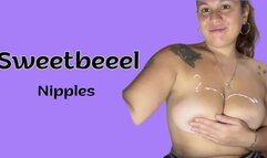 Playing with cream on my tits