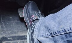 Driving in new balance hiking sneakers