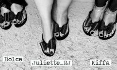 Kiffa Feet visting Rio, her friends Juliette_RJ and Dolce for a classic dangling session - FOR MOBILE DEVICES USERS - DANGLING - FOOT FETISH - KIFFA FEET - FLIP FLOPS DANGLING - MELISSA DANGLING - SOLES - WRINKLED SOLES