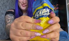 blow and pop with spit gloves