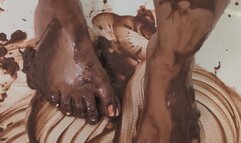 Goddess Gets Big Pretty Feet Messy With Pudding