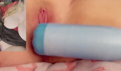 Fuck bud crams a bottle and his fist deep in my BBW pussy