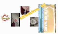 ASMRING THROUGH THE STREETS OF DOWNTOWN MILWAUKEE WI into A Bathroom