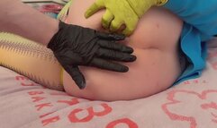 Filthy whore gets her ass stretched by a huge dildo