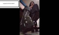 Caribean_feet11 itchy feet in black socks studying