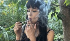 Hot girl smoking 2 cigarettes