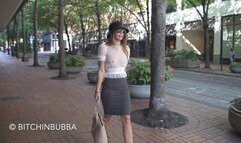 braless girl on the street