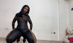 Catsuit Striptease Fingers Pussy Play