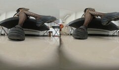 3DVR180 HEIYU stockings dominate black thick-soled sandals and flatten